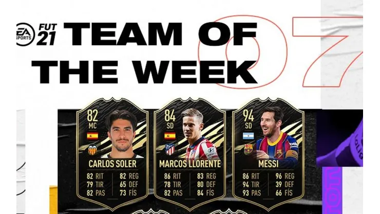 Messi en el equipo de la semana de FIFA 21