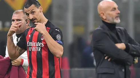Zlatan y su gesto a Pioli en Europa League.