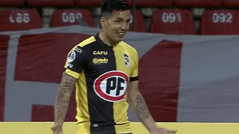 Joe Abrigo festeja su gol para Coquimbo contra Estudiantes Mérida en Copa Sudamericana.
