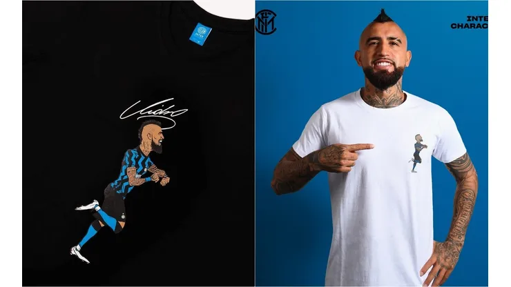 Arturo Vidal aparece retratado en formato de cómic en la nueva línea de camisetas que presentó el Inter de Milán