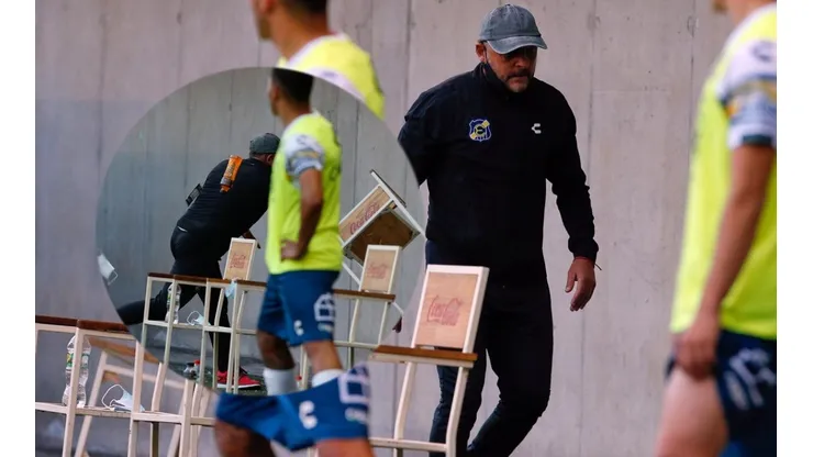 Javier Torrente y su furia contra las sillas.