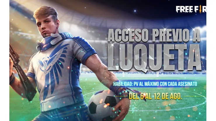 Consigue a Luqueta de manera anticipada en Free Fire