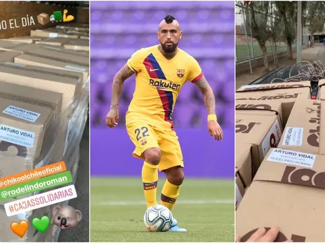 Arturo Vidal ayuda a su población con cajas solidarias