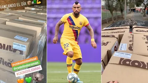 Arturo Vidal dona cajas a su población