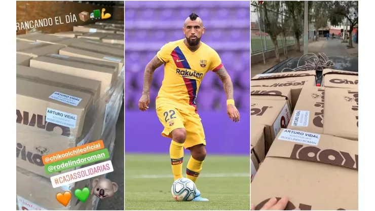 Arturo Vidal dona cajas a su población