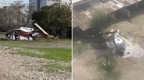 Helicóptero cae en el estacionamiento de hospital en Independencia