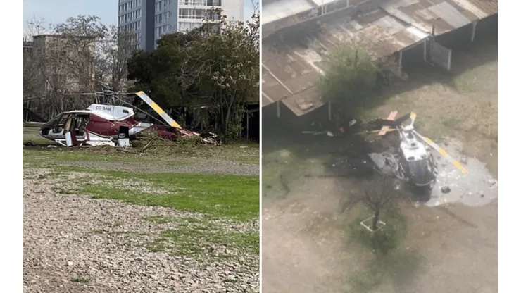 Helicóptero cae en el estacionamiento de hospital en Independencia
