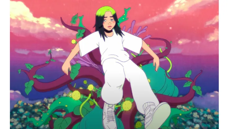 Billie Eilish en su versión animada para el clip de "my future".