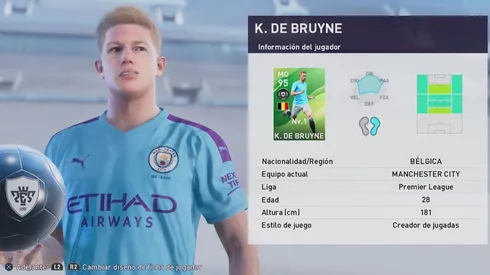 De Bruyne entre los mejores jugadores de la semana de PES