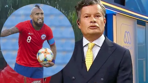 Felipe Bianchi conduciendo el noticiero de Mega