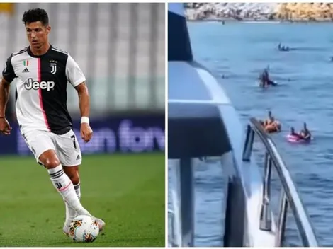 Yate de CR7 es rodeado por hinchas en medio del mar