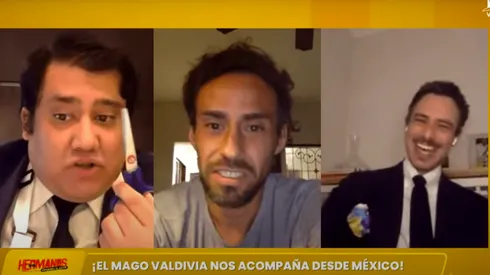 El momento de la conversación con Jorge Valdivia en la que hablaron del "tijera Viñuela", junto a Nacho Pop y Marcelo Marocchino.