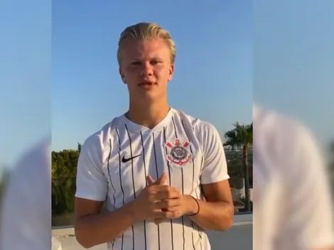 Haaland se pone la camiseta del Corinthians y desata la locura