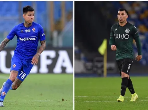 Gary Medel visita a Pulgar en el duelo Fiorentina vs Bologna