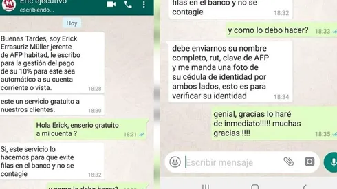 Denuncian nuevas estafas vía WhatsApp asociadas al retiro del 10% de la AFP