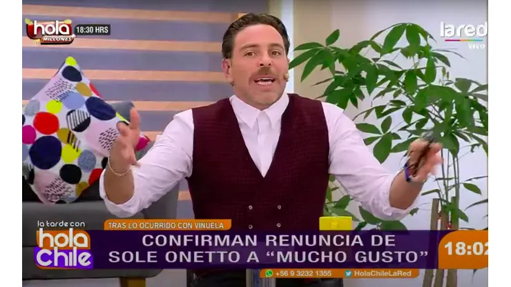 José Antonio Neme en su momento de protagonismo en el "Hola Chile".