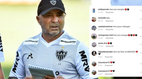 Jorge Sampaoli en su primer entrenamiento con Atlético Mineiro