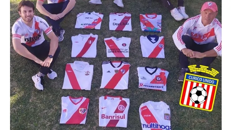 Cuatro hermanos argentinos sumaron la camiseta de Curicó a su curiosa colección de playeras similares a la de River Plate.