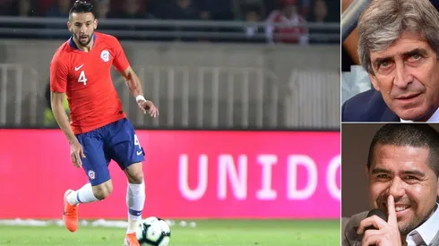 Mauricio Isla aparece como la tentación de Manuel Pellegrini y Juan Román Riquelme, quienes ya rivalizaron como entrenador-jugador