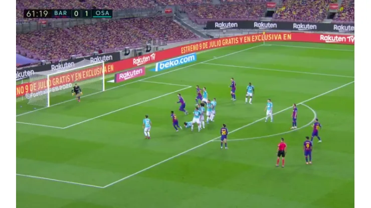 Lionel Messi metió un tiro libre perfecto para el 1-1