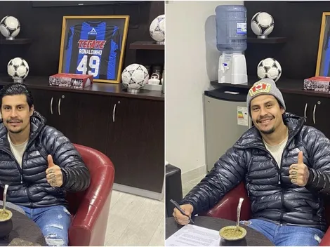 Pato Rubio firma en Alianza Lima con Ronaldinho de testigo