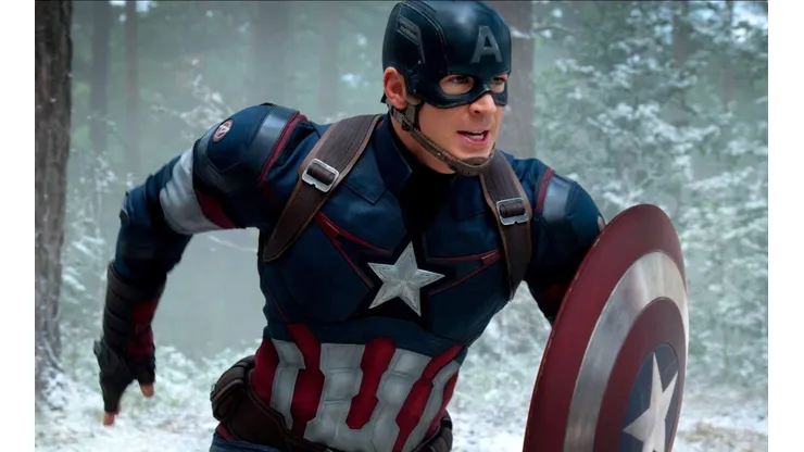 Chris Evans como el Capitán America en "Avengers: Age of Ultron".