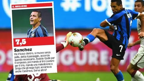 Alexis Sánchez fue escogido como figura en la victoria de Inter sobre Torino por una nueva jornada de la Serie A