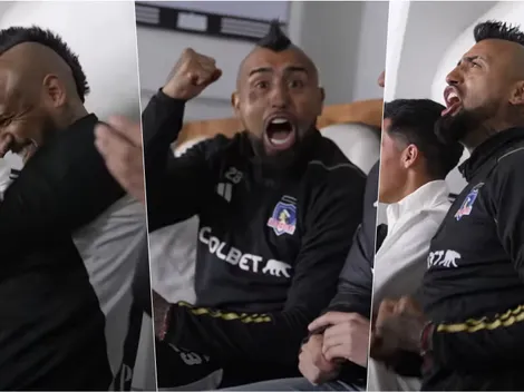 ¡Un hincha más! El eufórico festejo de Vidal ante Junior