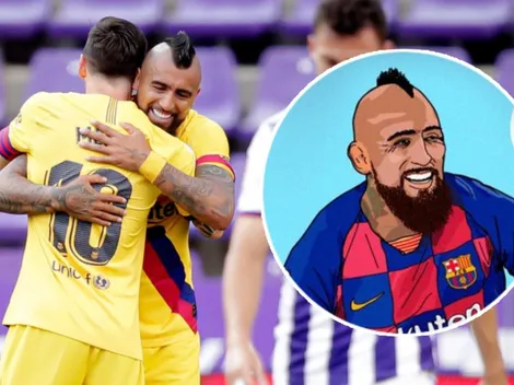 La Liga celebra el gol de Vidal con increíble caricatura