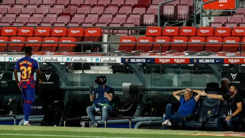 Ansu Fati duró apenas cuatro minutos en cancha ante Espanyol