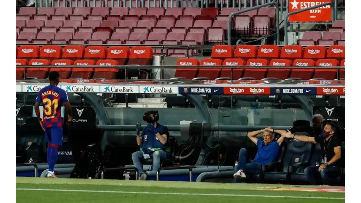 Ansu Fati duró apenas cuatro minutos en cancha ante Espanyol