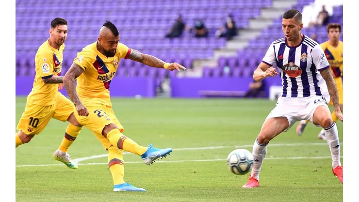 Vidal dispara y convierte un golazo ante el Valladolid