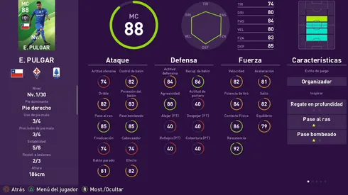 La mejor carta de Erick Pulgar en eFootball PES 2020