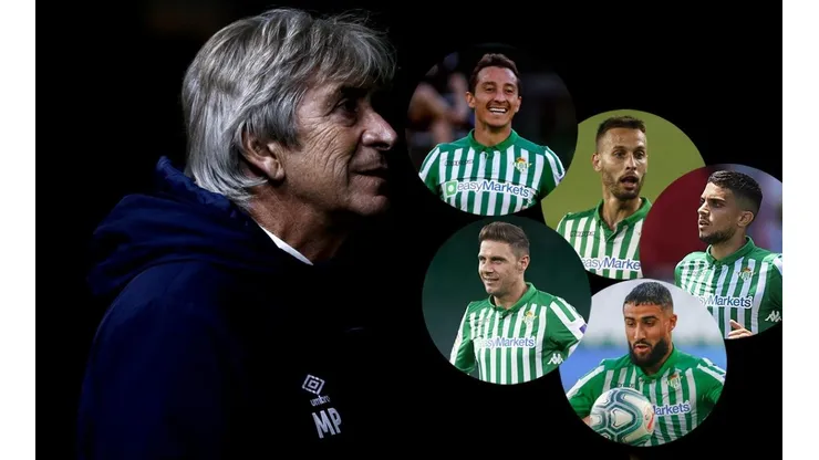 Pellegrini y sus figuras en el Real Betis.