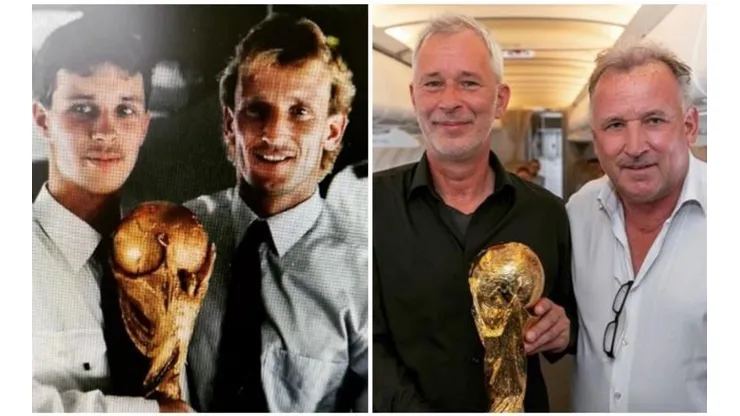 El histórico defensor de la Mannschaft recreó una icónica foto tomada tras ganar el Mundial de Italia '90.