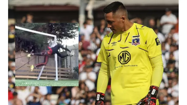 Miguel Pinto se armó un arco en casa.