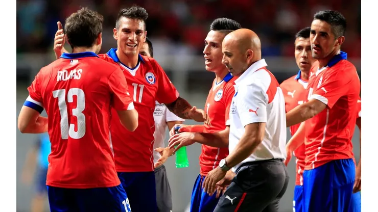 Jorge Sampaoli junto a Mark González en un amistoso de Chile ante Estados Unidos