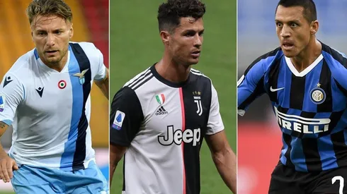Ciro Immobile, Cristiano Ronaldo y Alexis Sánchez.