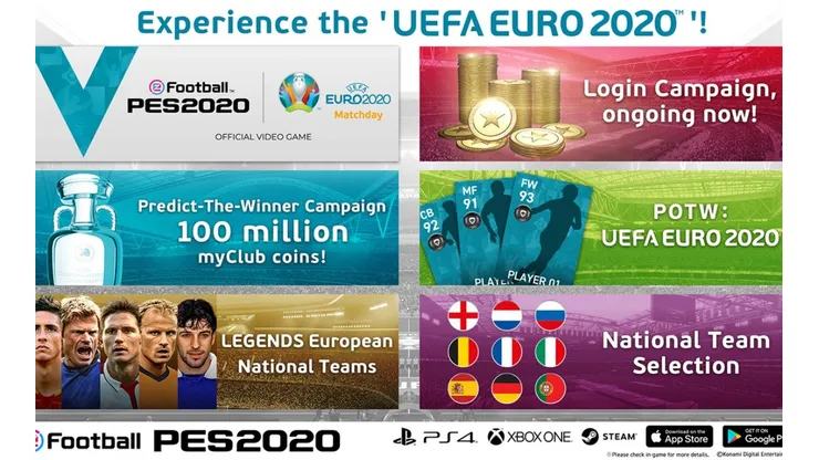 Evento de la EURO 2020 en eFootball PES 2020