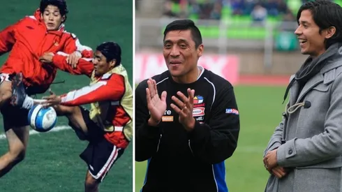 Kalule Meléndez y un chuletón a Matías en un entrenamiento de Colo Colo.