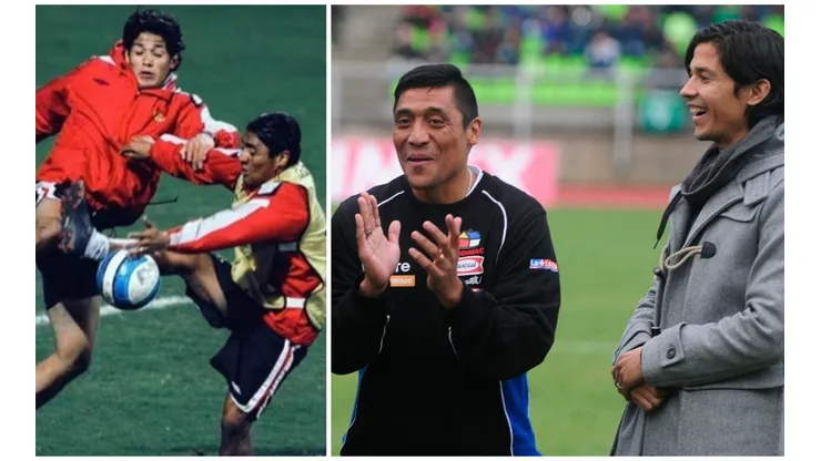 Kalule Meléndez y un chuletón a Matías en un entrenamiento de Colo Colo.