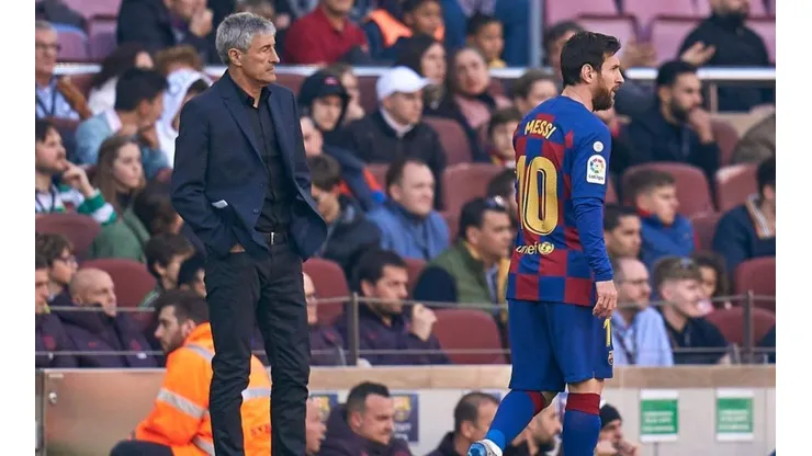 Setién no produndizó mucho sobre el futuro de Messi en Barcelona