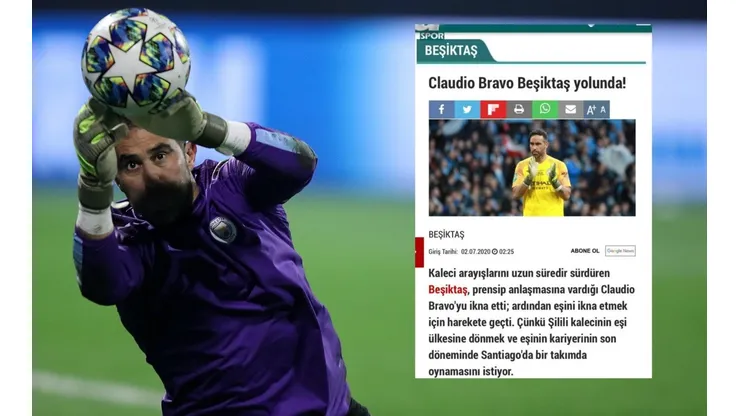 Claudio Bravo entrenando en el Manchester City