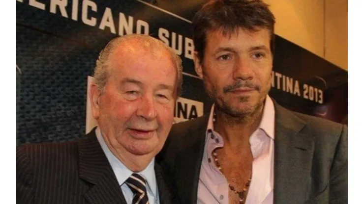 Julio Grondona posando con Marcelo Tinelli