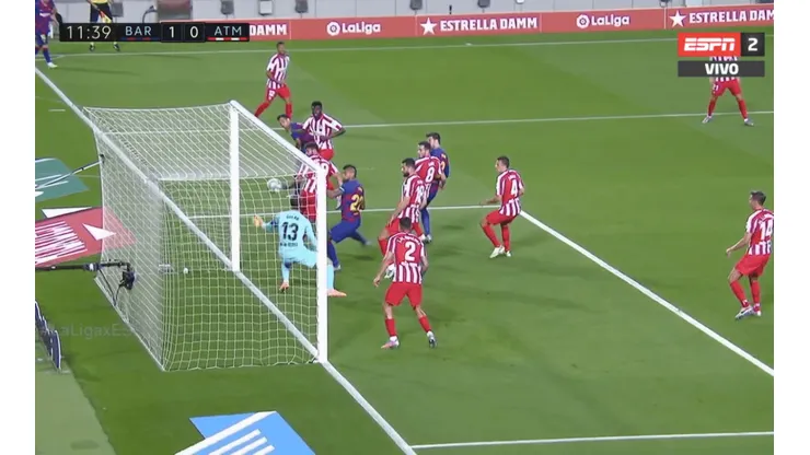 El primer gol del partido a favor de Barcelona ante Atlético Madrid