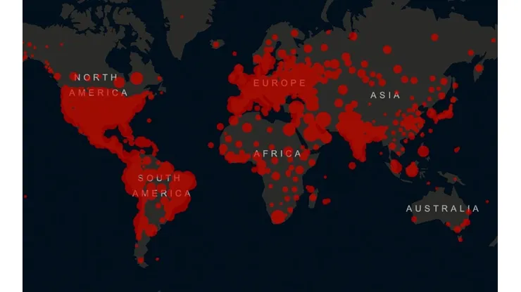 Así está el mapa de contagios en el mundo.