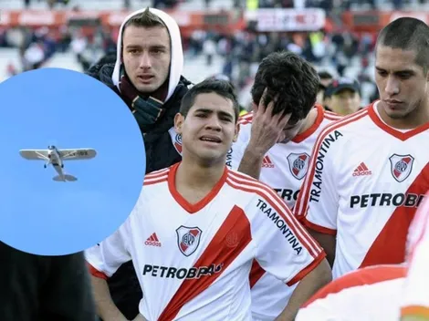 Un avión de Boca "festejó" otro año del descenso de River