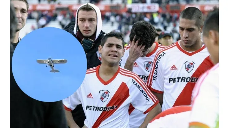 El avión que le recordó a River el descenso.
