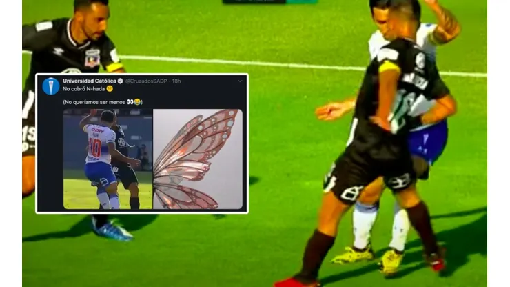 La UC ironizó sobre el supuesto penal de Leo Valencia a Edson Puch en el último clásico