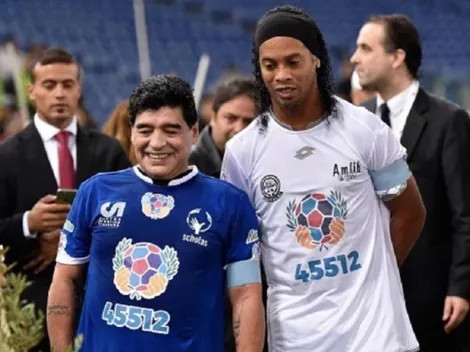 Ronaldinho piensa descolgar los botines y jugar con Maradona